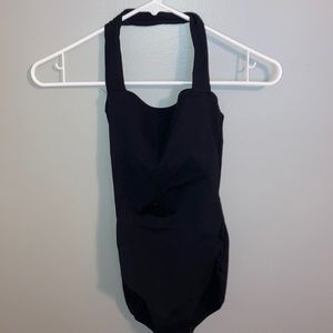 black capezio halter leotard